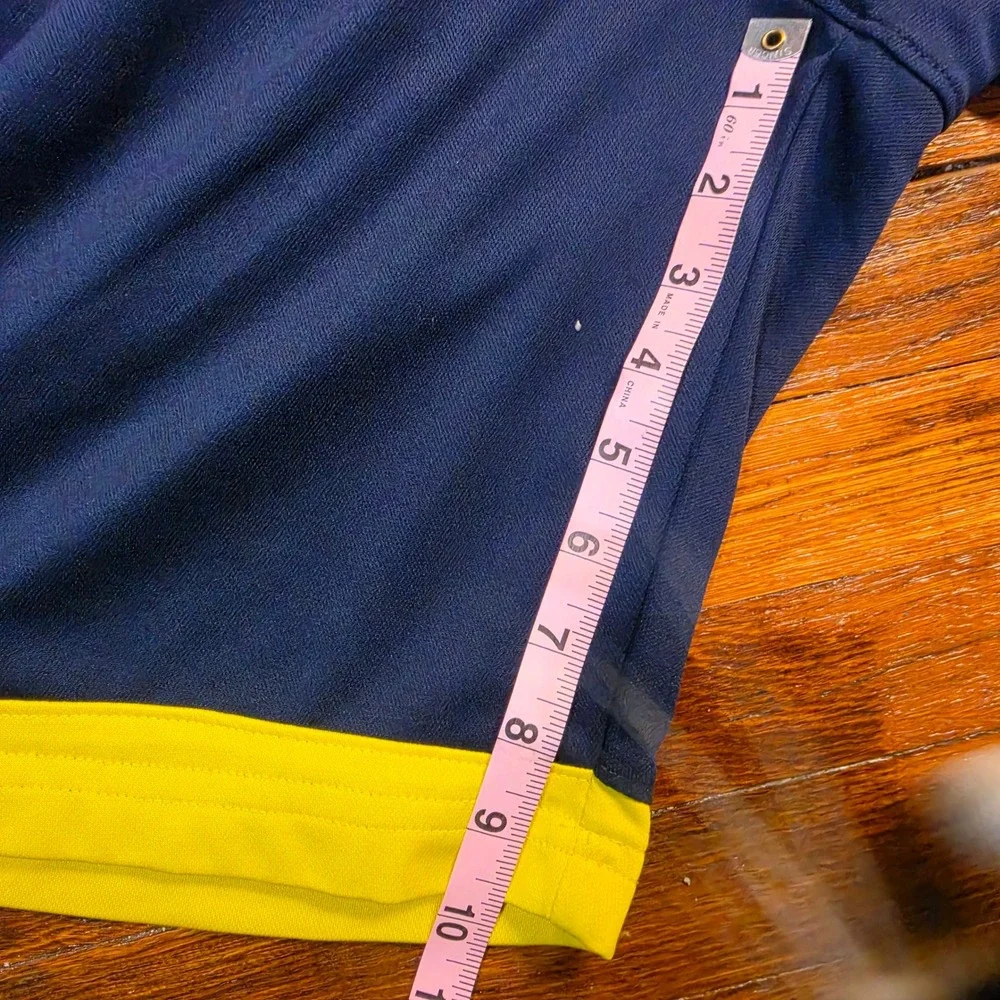 Adidas Michigan‎ Dazzle Boys Navy Blue Yellow Mesh Athletic Shorts Size Large